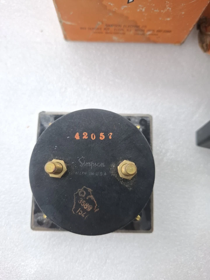 LOT OF 2PCS SIMPSON 1357 ANALOG AC AMPERES PANEL METER